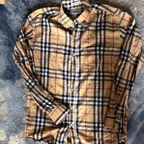 Burberry Beige and Black Checkered Shirt - Picture 3 of 5